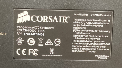 Corsair Vengance K70 keyboard